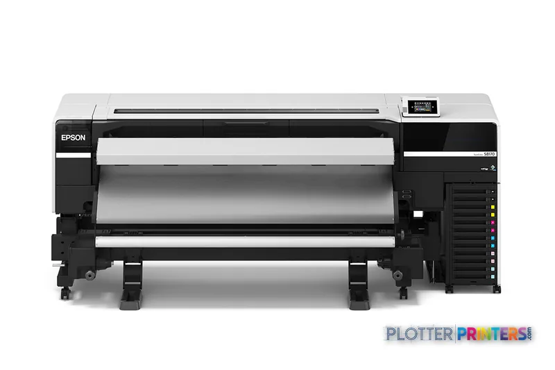 Epson S8170 large format inkjet printer product image showing white and black unit with roll feed system