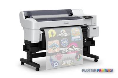 Epson SCG6070SE large-format printer product image showing white and black dye-sublimation printer with colorful sticker out…
