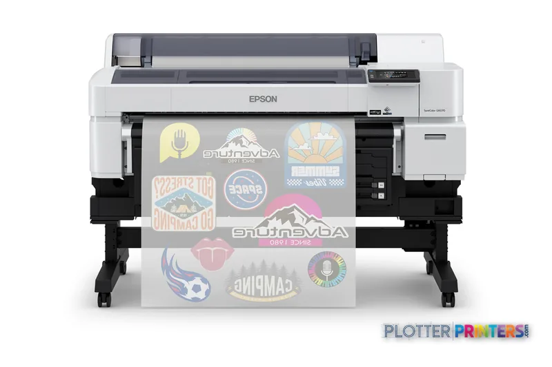 Epson SCG6070SE large-format printer product image showing white printer with colorful dye-sublimation prints