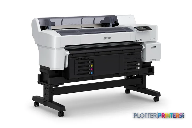 Epson SCG6070SE large-format printer product image showing white and black printer on stand with wheels