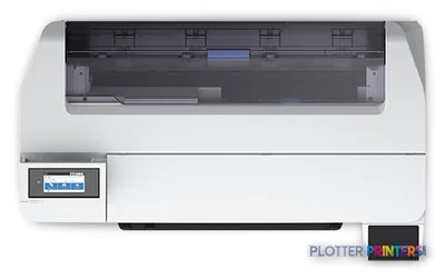 Epson SCF570PE large format printer product image showing white printer with open top feed and control panel
