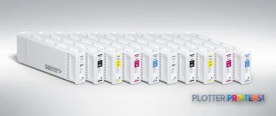 Epson SureColor SC-S50600 (4C) product image showing a row of ink cartridges in various colors