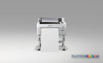 Epson SureColor SC-T3000 POS large-format printer front view with white paper loaded