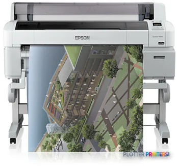 Epson SureColor SC-T5000 large-format printer with aerial architectural rendering printing
