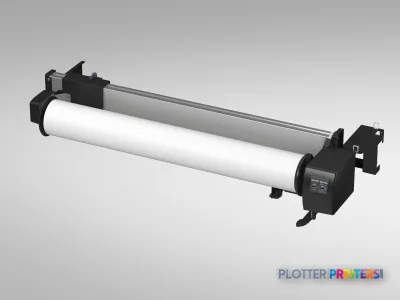 Epson SureColor SC-T7000 POS large-format printer product image showing the roll feed mechanism with white paper loaded