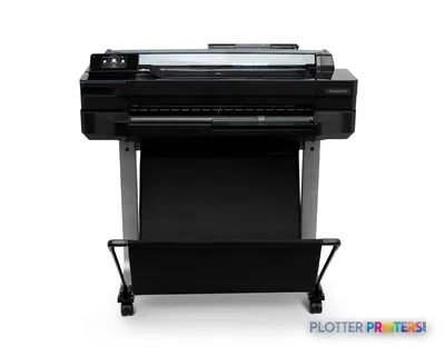 HP Designjet T520 large format printer product image showing front view with stand