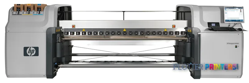 HP DesignJet L65500 Printer product image showing front view with ink cartridges and control panel