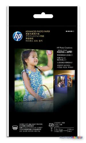 HP Advanced Glossy Photo Paper-20 sht/10 x 15 cm plus tab