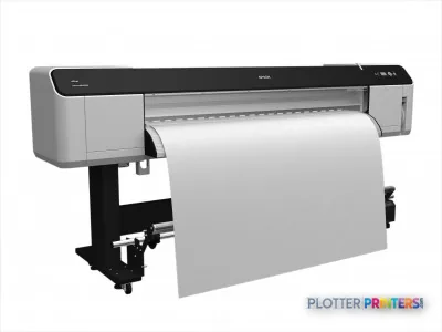 Epson Stylus Pro GS6000 large-format printer with white media loaded, front product view