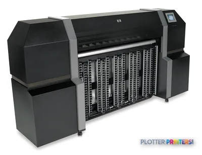 HP DesignJet H35500 EU Printer product image showing large-format printer with black and gray exterior and integrated ink ca…