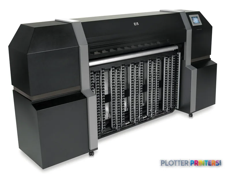 HP DesignJet H35500 EU Printer product image showing large-format printer with black and gray exterior and integrated ink ca…