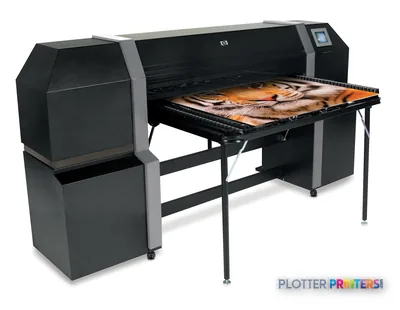 HP DesignJet H35100 EU Printer product image showing large-format printer with extended output tray displaying printed photo