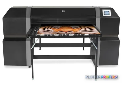 HP DesignJet H35100 EU Printer product image showing large-format printer with tiger photo printing