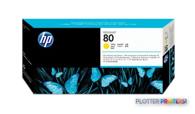 HP 80 Yellow DesignJet Printhead and Printhead Cleaner