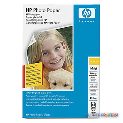 HP Glossy Photo Paper-20 sht/10 x 15 cm plus tab