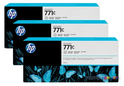 HP 771C 3-pack 775-ml Light Gray DesignJet Ink Cartridges
