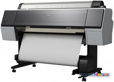 Epson Stylus Pro 9900 SpectroProofer UV large-format printer with white paper roll loaded