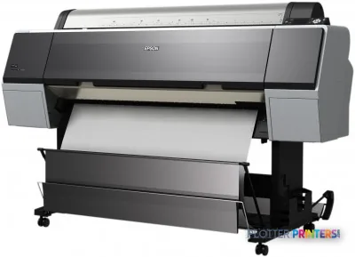 Epson Stylus Pro 9900 SpectroProofer UV large-format printer product image showing front view with paper roll loaded