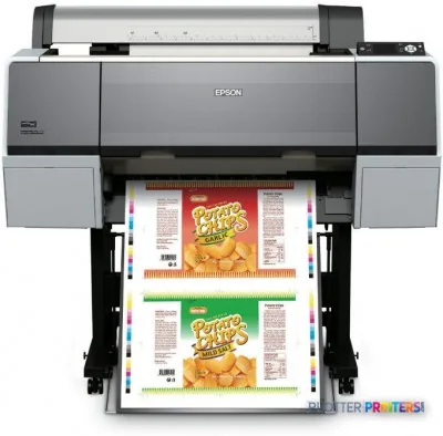 Epson Stylus Pro 7900 Spectro Proofer UV large-format printer product image showing front view with colorful food packaging…