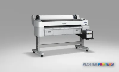 Epson SureColor SC-F6000 large-format printer product image showing front view of white and grey inkjet printer on stand