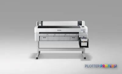 Epson SureColor SC-F6000 large-format printer product image showing front view with white and black chassis on stand