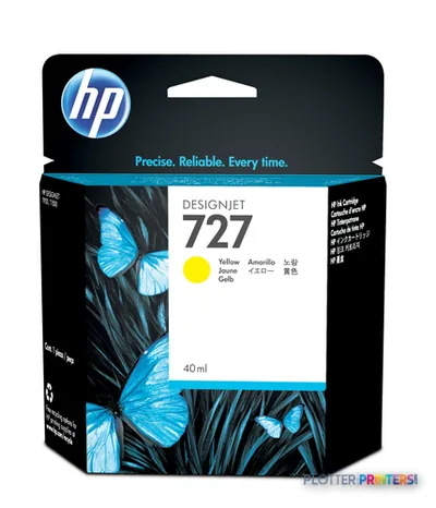HP 727 Yellow Ink Cartridge, 40 ml (B3P15A)