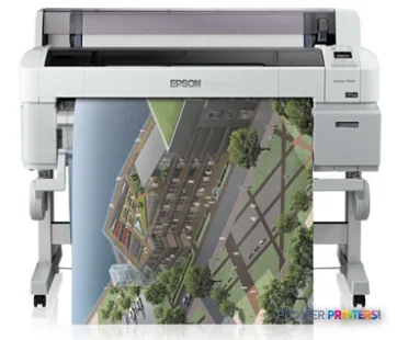Epson T5070 large format printer front view with architectural print output