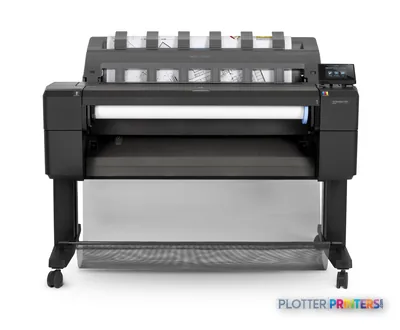 HP Designjet T920 914 mm PS ePrinter large format printer product image showing front view with paper roll loaded