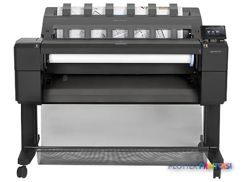 HP Designjet T920 914mm PS ePrinter large format printer product image showing front view with open paper tray