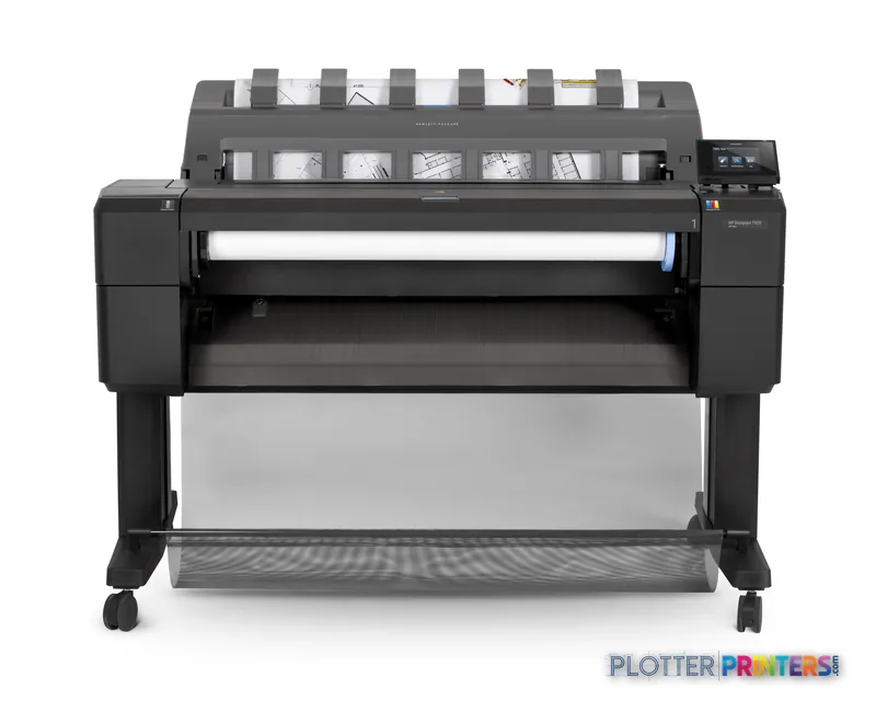 HP Designjet T920 914 mm PS ePrinter large format printer product image showing front view with paper roll loaded