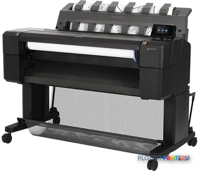 HP Designjet T920 large format printer product image showing black thermal inkjet device with paper roll feed system
