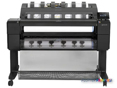HP Designjet T1500 36-in ePrinter large format printer front view showing paper feed and ink cartridges