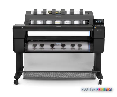 HP Designjet T1500 36-in PS ePrinter product image showing front view of large-format printer with paper feed and ink cartri…