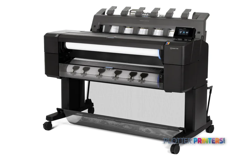 HP Designjet T1500 36-in PS ePrinter eHDD large-format printer product image showing front view with roll feed and control p…