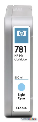 HP 781 Light Cyan Ink Cartridge, 500 ml (CC673A)
