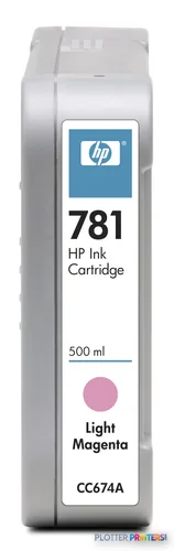 HP 781 Light Magenta Ink Cartridge, 500 ml (CC674A)
