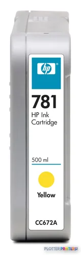 HP 781 Yellow Ink Cartridge, 500 ml (CC672A)
