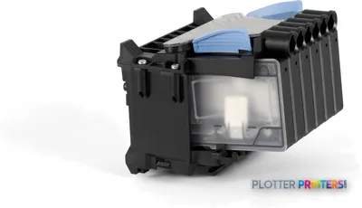 HP Designjet T2500 36-in eMFP ink cartridge module with blue caps and black housing