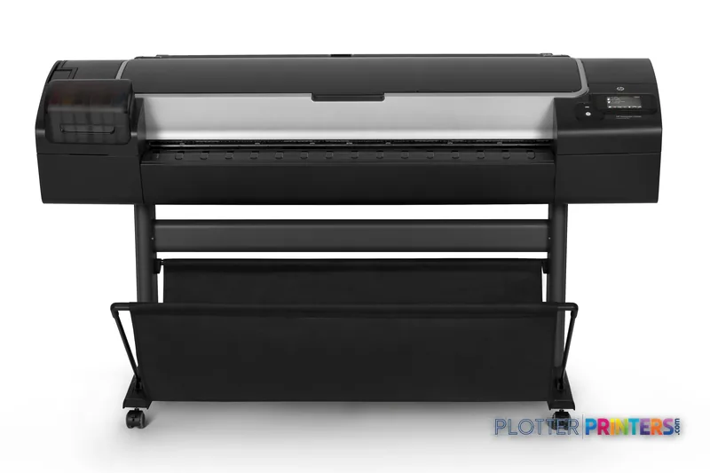 HP Designjet Z5400 large-format printer product image showing black and grey thermal inkjet printer with roll feed stand