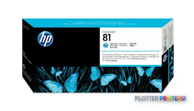 HP 81 Light Cyan DesignJet Dye Printhead and Printhead Cleaner