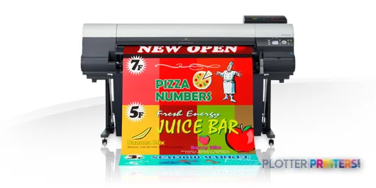 Canon imagePROGRAF iPF8400S large format printer printing colorful signage