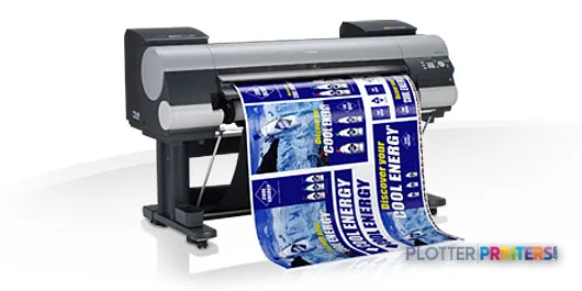 Canon imagePROGRAF iPF8400S large-format printer with blue banner material printing