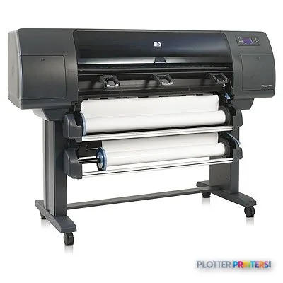 HP Designjet 4520 42-in Printer with dual paper rolls loaded and stand