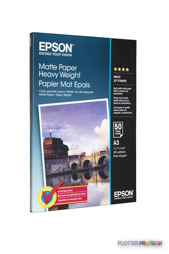 Epson Matte Paper Heavy Weight, DIN A3, 167g/m², 50 Sheets
