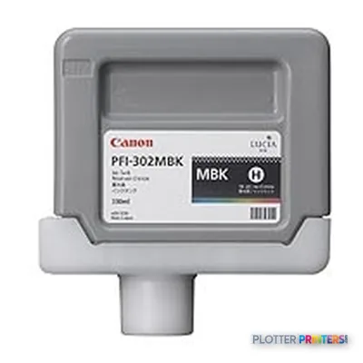 Canon PFI-302MBK Matte Black Ink Cartridge, 330 ml (2215B001)