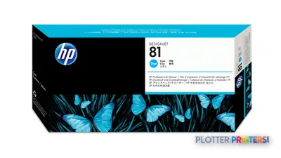 HP 81 Cyan DesignJet Dye Printhead and Printhead Cleaner
