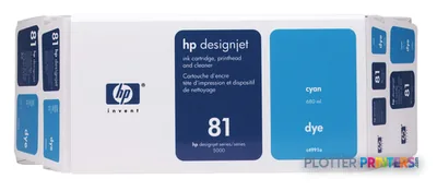 HP 81 Value Pack 680-ml Cyan DesignJet Dye Ink Cartridge and Printhead print head Thermal inkjet