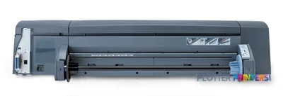 HP Designjet 130nr large-format printer product image showing front view with paper feed slot and control panel