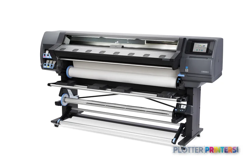 HP Latex 360 Printer product image showing large-format printer with roll feed system and control panel