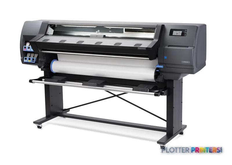 HP Latex 310 Printer product image showing the large-format printer mounted on a stand with roll media loaded